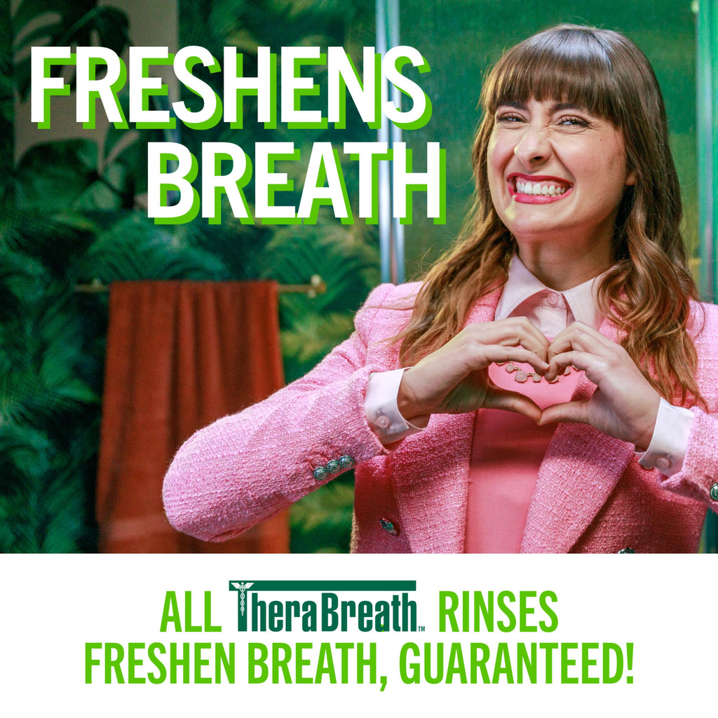 TheraBreath Fresh Breath Mouthwash, Mild Mint Flavor, Alcohol-Free, 16 Fl Oz (2-Pack)