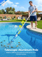 LanOcean 2026 Newly Cordless Pool Vacuum for Inground Pool, Flow Adjustable, Transparent Brush Head–Visible Cleaning, 19 GPM Powerful Suction Handheld Pool Vacuum for Above Ground Pool, 70Mins Runtime