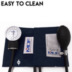 MDF Instruments, Calibra Aneroid Premium Professional Sphygmomanometer, Blood Pressure Monitor with Adult Cuff & Carrying Case, Lifetime Calibration, White Dial, Navy Blue Cuff, MDF808M04