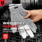 NoCry Cut Resistant Work Gloves for Women and Men, with Reinforced Fingers; Comfortable, 100% Food Grade Kitchen Cooking Hand Protection; Ambidextrous Safety Gear for Cutting; Level 5 Protection