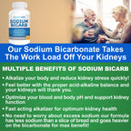 Sodium Bicarbonate 650mg Capsules Delayed Release for Supporting Normal Kidney Function & Kidney Health Supplement. Sodium Bicarbonate Designed for Kidney Support, Acid Relief, Alkalinity 120 Pills