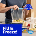 Gallon Freezer Bags, Double Zipper Seal - 100 Count, Thick Resealable Plastic storage Bags - Reusable Gallon Storage Bags for Food Storage, Meat, Vegetables, Fruit - Microwave-Safe, Zero BPA - 2 Boxes