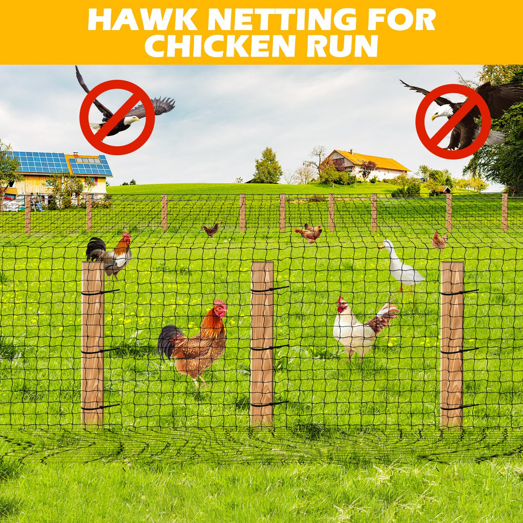 BSTPCOO 2.4" Mesh Bird Netting for Chicken Coop 50'x50', Poultry Netting