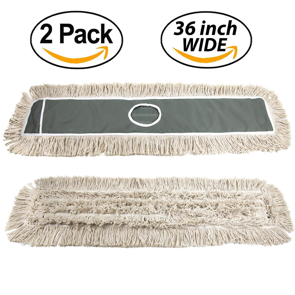 JINCLEAN 2 Pack of 36 Cotton Refills for Industrial Class Floor Dust mop Series Can be fit with Others (2 Pack of 36 Cotton Refill)