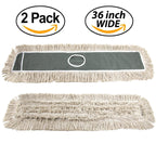 JINCLEAN 2 Pack of 36 Cotton Refills for Industrial Class Floor Dust mop Series Can be fit with Others (2 Pack of 36 Cotton Refill)