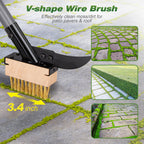 Walensee 66.5in Adjustable 3-in-1 Crack Weeder & Moss Remover Brush Tool