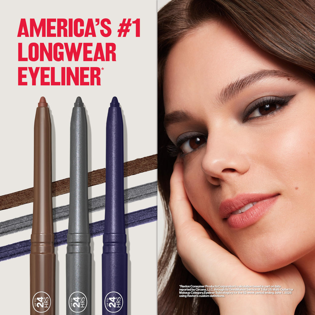 Revlon ColorStay Pencil Waterproof Eyeliner, Smudge-Proof, Eye Makeup with Built-In Sharpener, 202 Black Brown, 2 pack