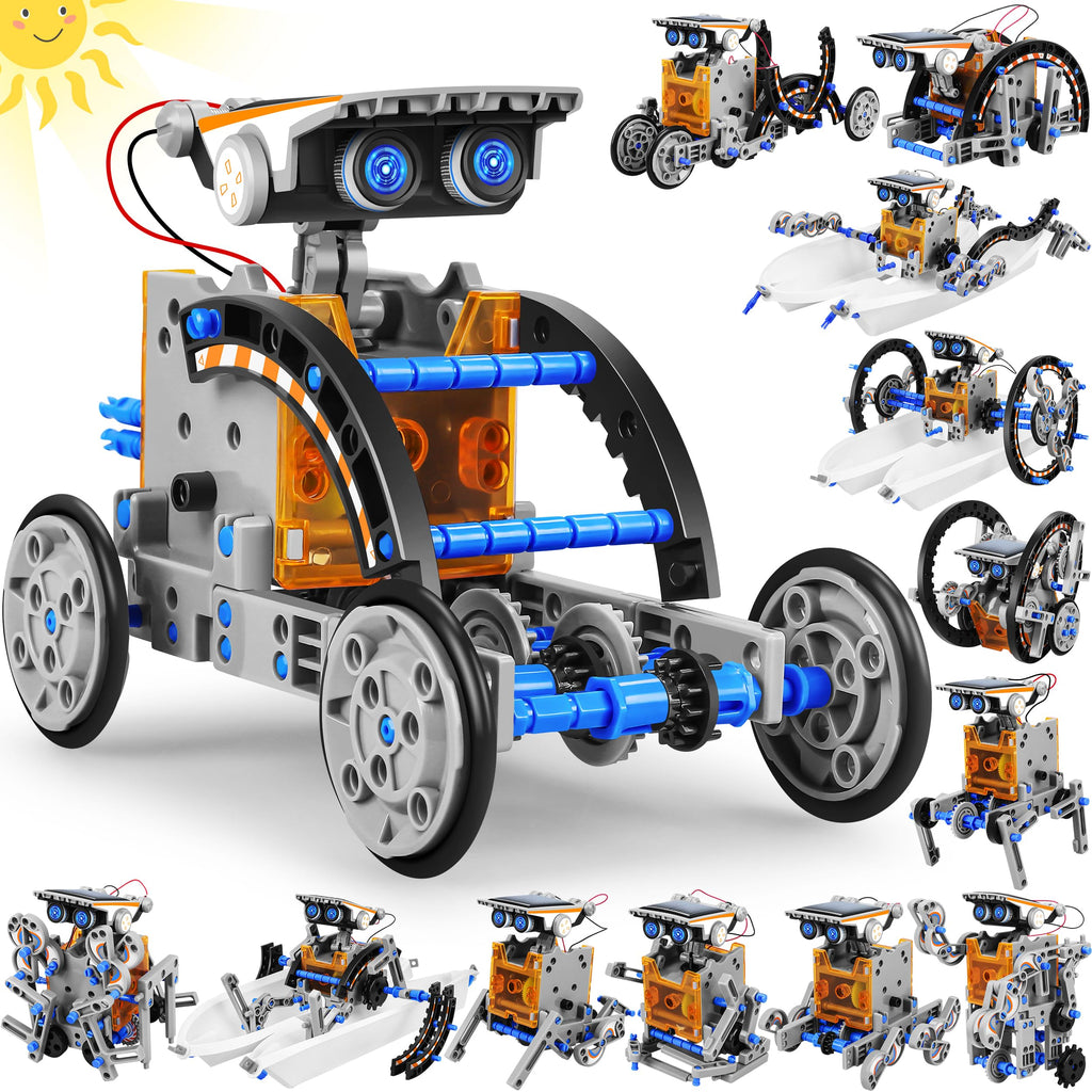 STEM 13-in-1 Education Solar Power Robots Toys for Boys Age 8-12, DIY Educational Toy Science Kits for Kids, Building Experiment Robotics Set Birthday Gifts for 8 9 10 11 12 Years Old Boys Girls Teens