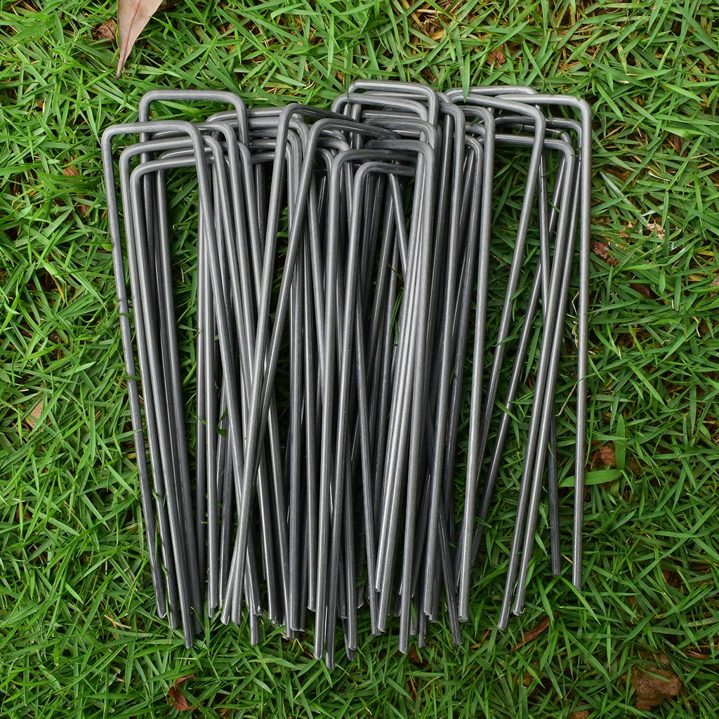 MySit 6" Garden Staples Landscape Stakes Ground Pins 100 Pack
