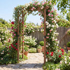 Giantex 7FT Wood Garden Arbor Trellis, Wooden Wedding Arch for Ceremony