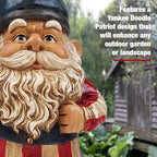 Better Office Products Garden Gnome Statue, 12" Height, Handcrafted Waterproof, UV-Resistant Polyresin Lawn Patio Porch Ornament Decoration (Yankee Doodle Patriot)