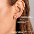 Handi Queen Moissanite Hoop Earrings for Women 925 Sterling Silver Small Huggie, 0.3CT 4mm D Color VVS1 Round Brilliant, Sparkling Minimalist Tiny Cartilage Earring Jewelry