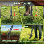 RexWeed Stand Up Weed Puller Tool, 46" Adjustable All-Metal Long Handle Weeder with 4-Claw Steel Head, Remove Weeds by Roots Without Bending or Kneeling, Heavy Duty Garden Tool Back & Knee Friendly