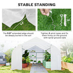 Outsunny 20' x 10' x 7' Outdoor Walk-in Greenhouse Zippered Door White