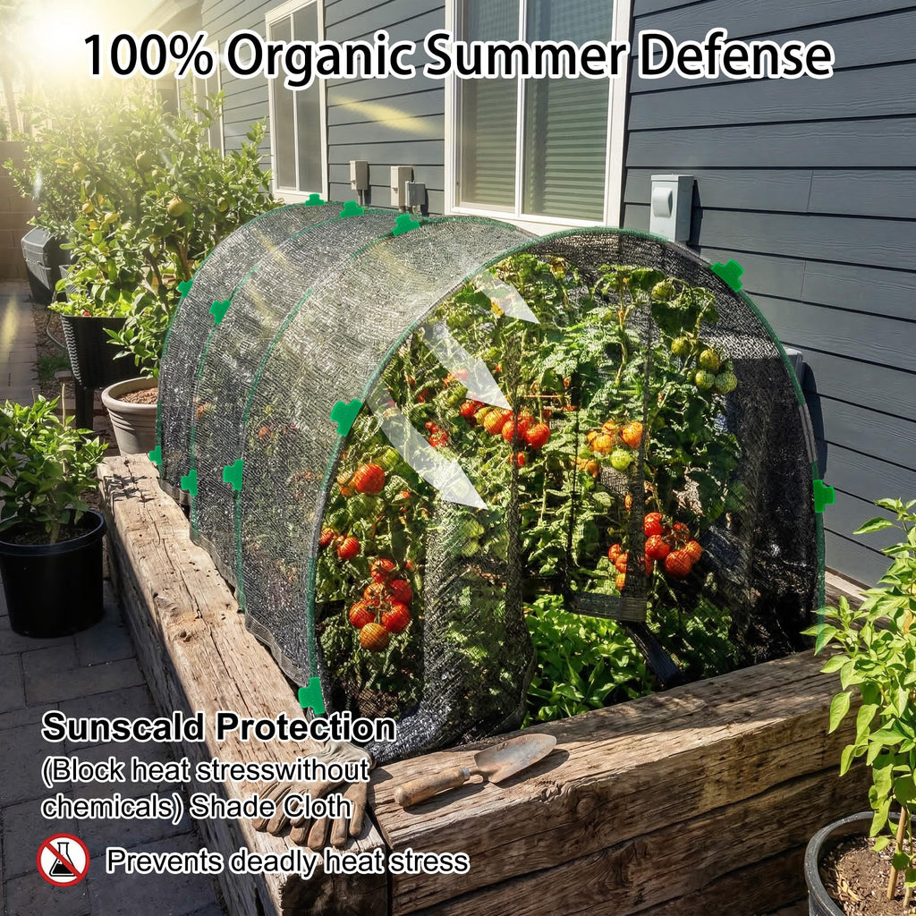 Garden Hoops for Raised Beds, Splinter-Free Fiberglass Greenhouse Hoops Grow Tunnel, 36 Pcs Adjustable Frame for Row Cover & Bird Netting, Rust-Proof DIY Outdoor Plant Stakes