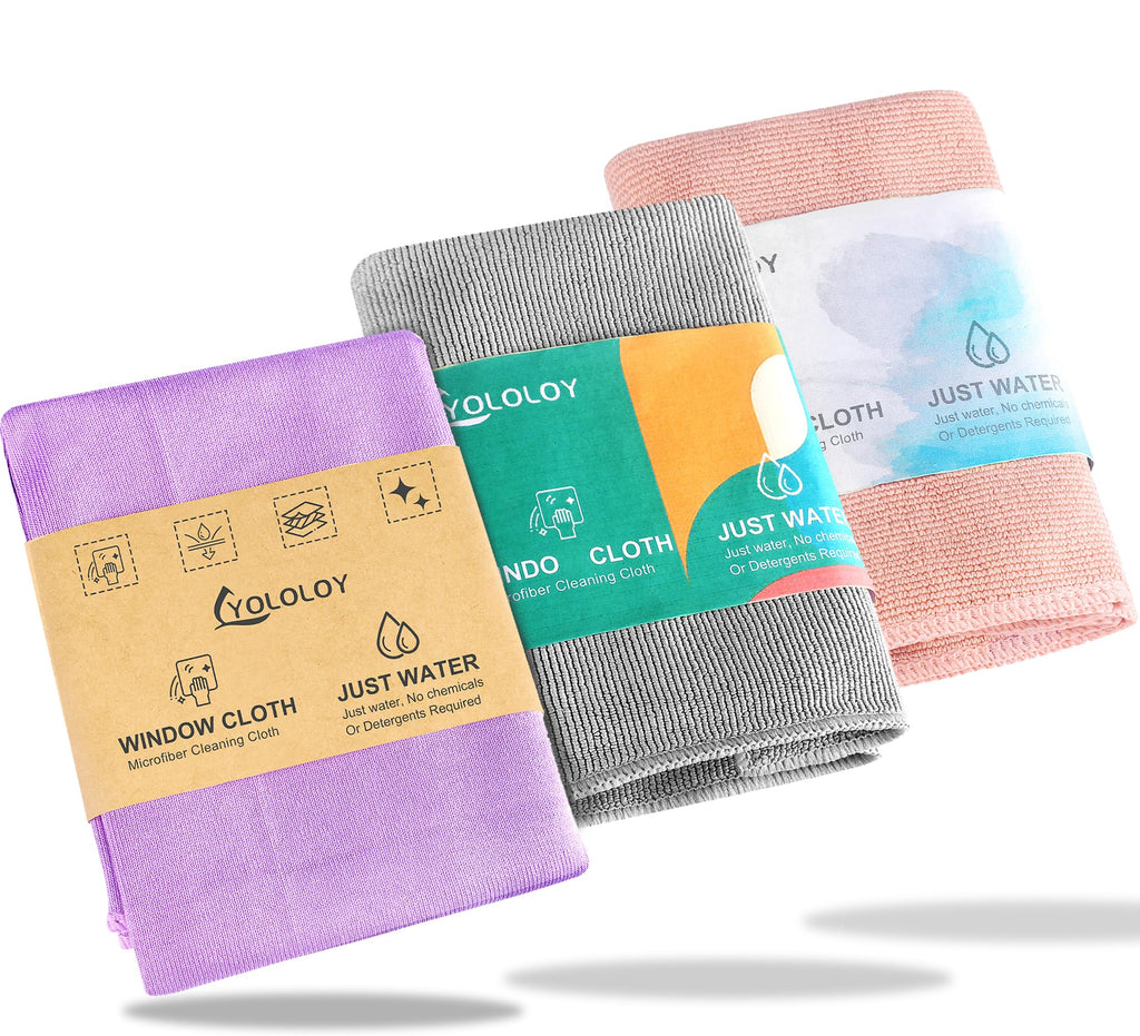 YOLOLOY Window Cloth & Enviro Cloth Set, Quality Replacement for Norwex Window & Enviro Cloth. Basic Package Cleaning Cloth. Clean and Leave No Traces. Only Water is Needed to Complete The Cleaning.