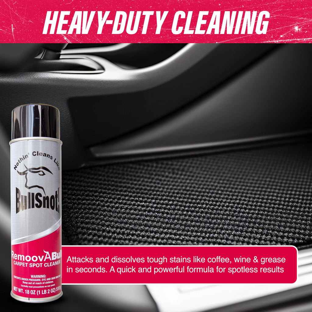 RemoovABull Carpet & Upholstery Stain Remover – Fast Acting, Powerful Cleaner for Oil, Grease, Dirt, Coffee, Urine & More – Ideal for Car Interiors, Fabrics, & Carpets – Made in the USA