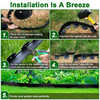 Landscape Edging, 2 Inch Tall 33 Ft No Dig Landscape Garden Edging Border Kit with 50 Anchoring Spikes, Plastic Garden Border for Landscaping Flower Bed Lawn Yard Grass Paver Pathway Walkway, Black