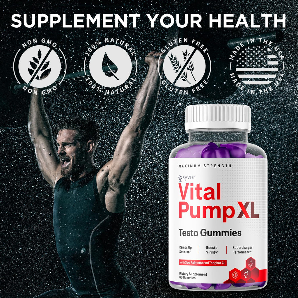 (3 Pack) Vital Pump XL Gummies, Official VitalPumpXL Gummys with All Natural Ingredients, Advanced Formula Support Supplement with Max Strength Premium Vitamins for Your Active Lifestyle (180 Gummies)