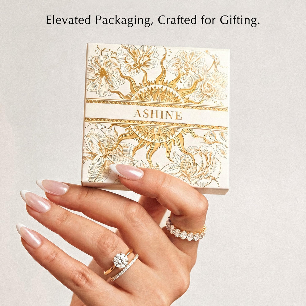 ASHINE Huggie Hoop Earrings, 14K Gold Plated CZ Drops