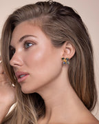 SNGIA Small Flower Earrings, Mother of Pearl Abalone Stud Earrings White or Dark Green 14k Gold Plated Ladies Flower Stud Earrings Cute Unique Earrings for Women by SNGIA
