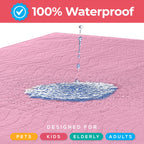 Utopia Bedding Washable Underpads 34" x 52" (Pack of 4), Waterproof Reusable Heavy Absorbency Incontinence Bed Pads for Adults, Kids, Elderly and Pets, Bedwetting Pads for Sofa and Couch (Pink)