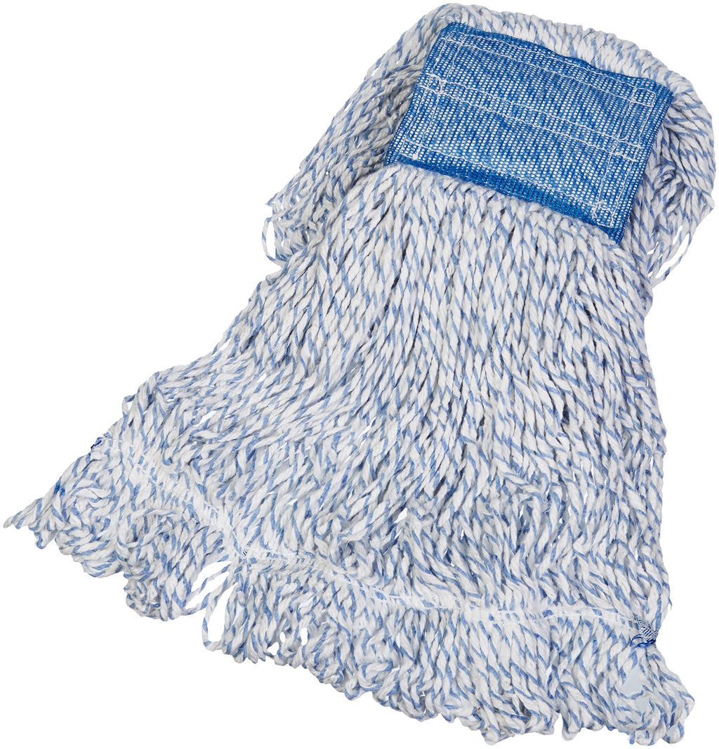 Amazon Basics Loop-End Rayon Finish Commercial String Mop Head for Floor Cleaning, 5 Inch Headband, Medium, 12-Pack