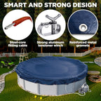 21 ft Round Pool Cover for Above Ground Pools, Above Ground Cover for Winter, Keeps Out Debris, Cold and UV Resistant, Supreme Mesh, Navy Blue