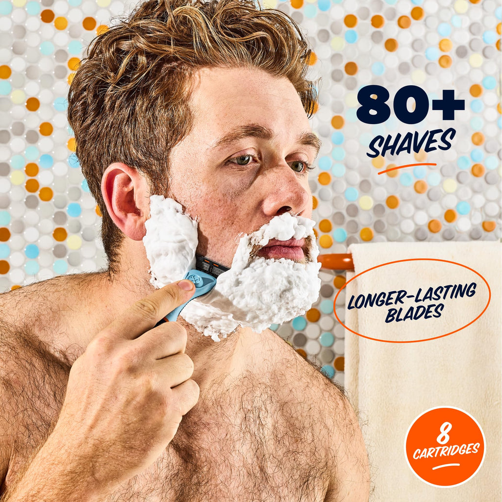 Dollar Shave Club - 4 Blade Razor Refills (8 Pack) - Razors for Men