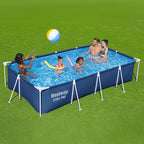 Bestway Steel Pro 13 Foot x 32 Inch Rectangular Above Ground Outdoor Pool Steel Framed Vinyl Swimming Pool with 1,506 Gallon Water Capacity, Blue