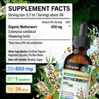 BIO KRAUTER® Perimenopause & Menopause Supplements for Women* - Vegan Motherwort Tincture 2 Fl.Oz 28-Day Supply for Natural Calm & Women's Wellness - Alcohol & Sugar Free - 650 mg per Serving