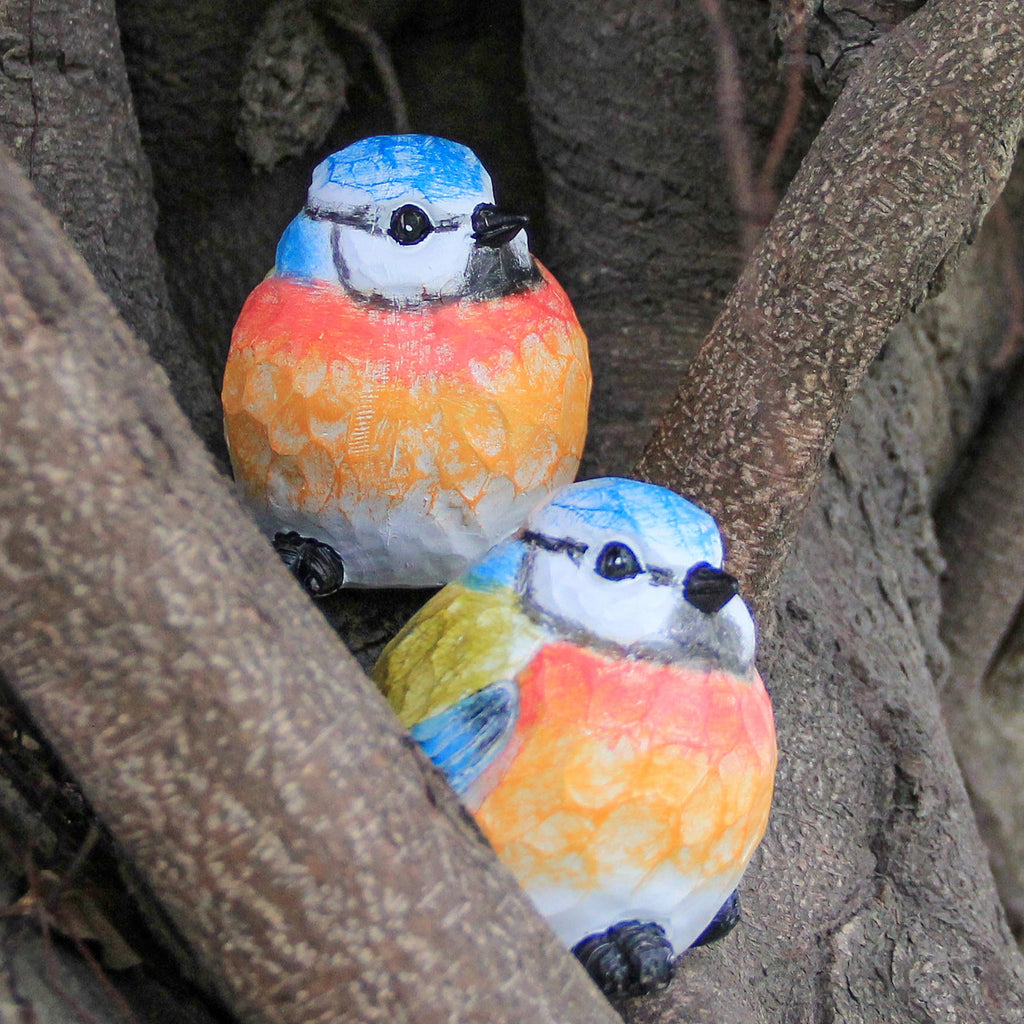 Outdoor Bird Statue for Garden Decoration 2 Small Birds Figurine for Home