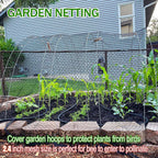 CITOOTY Bird Netting for Chicken Coop Run, 25x50 Ft Heavy Duty Poultry Netting with 2.4" Mesh, UV Resistant Black Net Garden Netting for Fruit Trees, Vegetable Plants, and Yard Protection