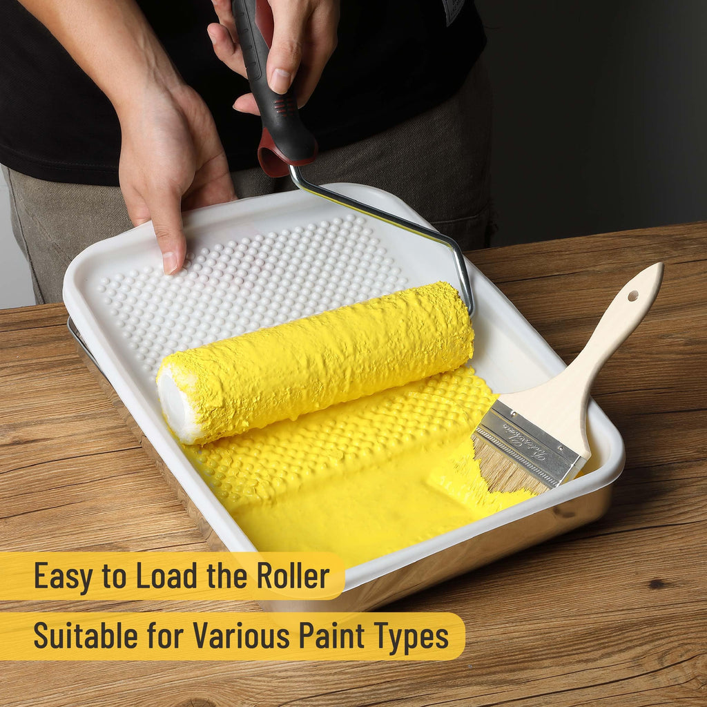 Bates 9 Inch Paint Tray Liners - 21 pcs, One Metal Tray with 20 Plastic Liners
