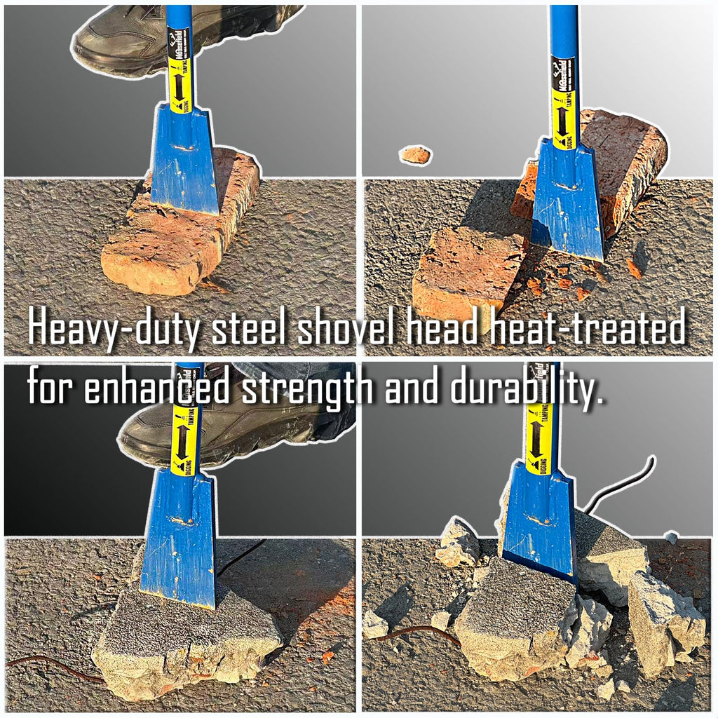 Moosefield 2-in-1 Post Hole Digging and Tamping Tool, 48" Dig Bar with Spade Blade and Round Tamper, Heavy-Duty Steel Fully Welded, Fence Post Digger Landscaping & Gardening