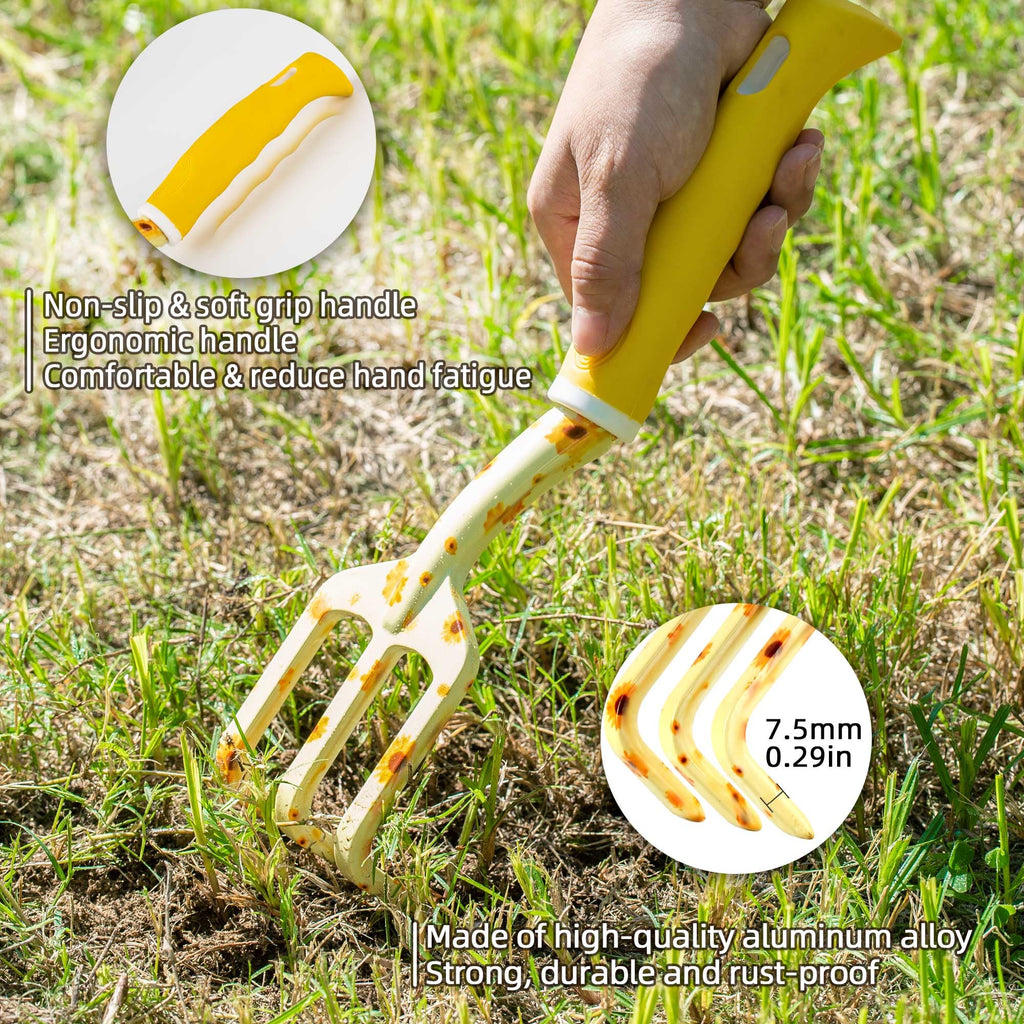 LZPTYYSN Sunflower Gardening Gifts for Women, Garden Tool Set, Heavy Duty Gardening Hand Tools with Garden Tool Bag,Yellow
