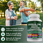 NEW AGE Selenium, Zinc, Iodine, L Tyrosine, Ashwagandha - Supplement for Women and Men with Bladderwrack, Turmeric, Silica Kelp, Schisandra - 120 Count