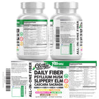 Fiber Supplement Capsules Slippery Elm Psyllium Husk Cascara Sagrada Dandelion Root Turmeric Supplement Aloe Vera Licorice Senna Marshmallow Root Digestive Health Cleanse 90 Pills by Clean Nutra