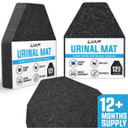 Urinal Mats (12 Pack) - High Absorbent Mats for Men's Restrooms - Mat Man. Large, Black, 12 PCS