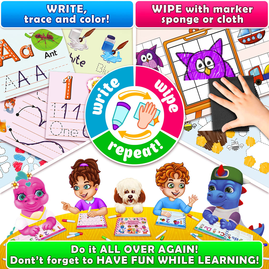 Curious 2 Learn Preschool Learning Activities -Tracing Books for Kids Ages 3-5 - Toddler Handwriting Practice - Letter Tracing for Kids Preschool Kindergarten Workbooks 3-4, 4-5 - Learning Toys