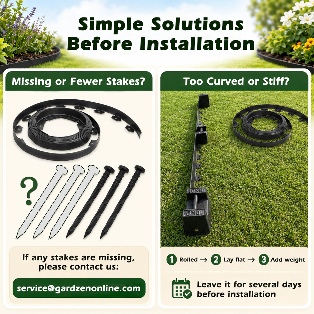 Gardzen 1.5" x100' Landscape Edging Kit with 120 Spikes