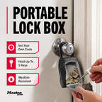 Master Lock Portable Key Lock Box, Combination Lock Box Holds 5 Keys 5400EC