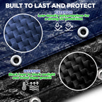 15 ft Round Pool Cover for Above Ground Pools, Above Ground Cover for Winter, Keeps Out Debris, Cold and UV Resistant, Supreme Mesh, Navy Blue