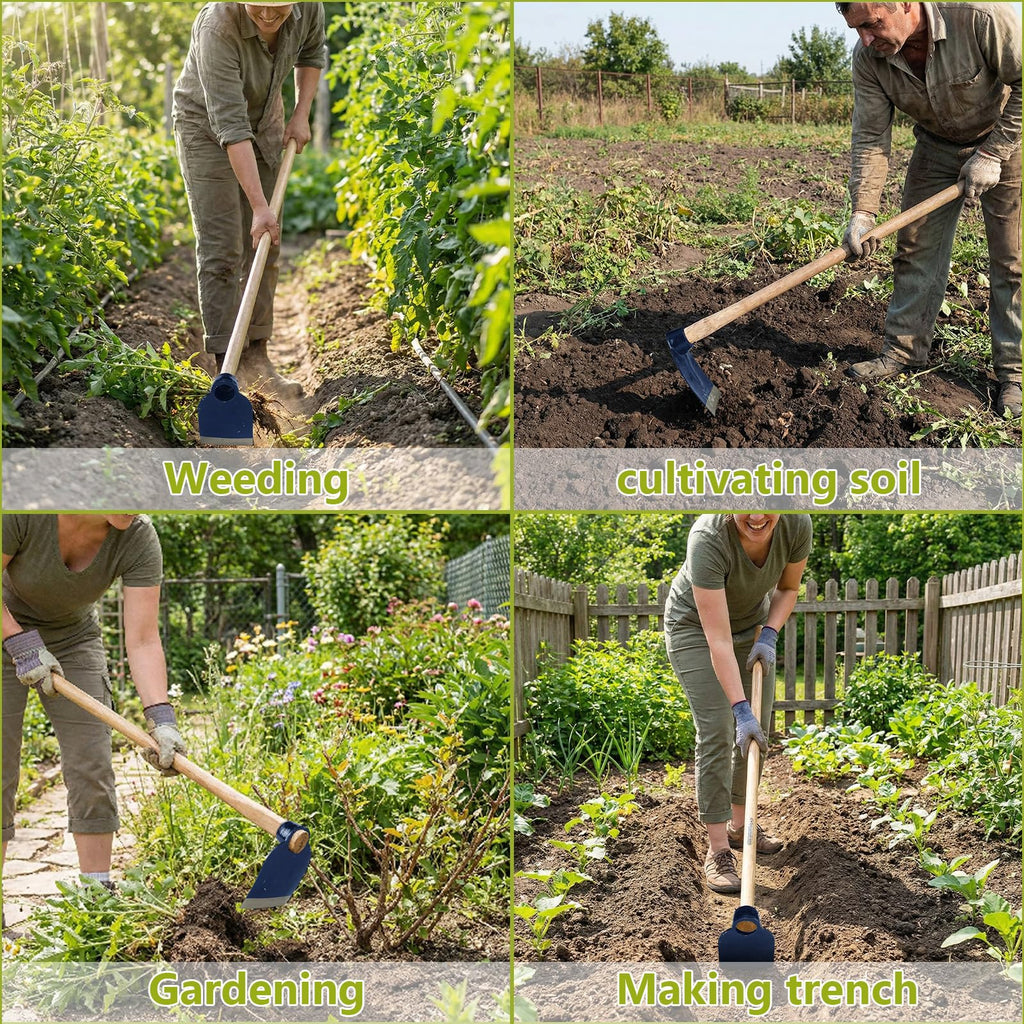 Lanties Hoe Head 1.6 lb, 4-1/2" Blade Width, 1-3/4" Diameter Hole, Grub Hoe Head Garden Steel Tool for Tough Soil, Garden Hacking, Landscaping, Farming or Yard Work, No Handle Included(Blue,1 Pcs)