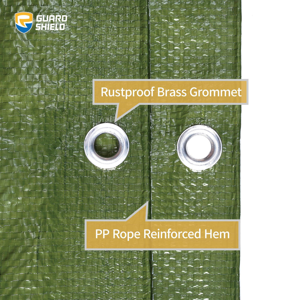 GUARD SHIELD Tarp Green 16x20 Feet Multi Purpose Waterproof Poly Tarp Cover 4mil (2-Pack)