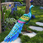 chisheen Metal Peacock Statue Garden Decor Yard Art Outdoor Gift for Women