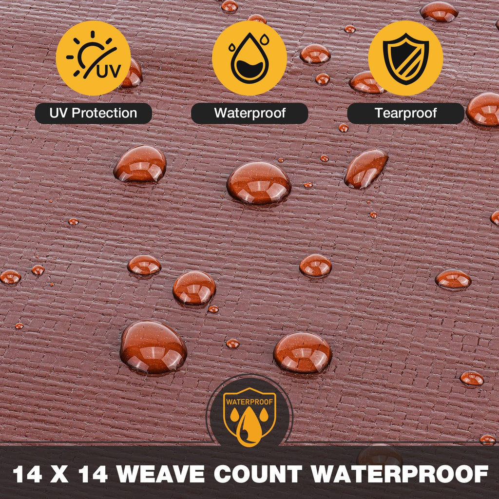 Winpull Tarp 10x20FT, 16 Mil Heavy Duty Large Tarps, Waterproof Tarp with Brass Grommets and Reinforced Edges, UV Resistant, Tear&Fade Resistant Poly Tarp for Outdoor Camping Pool Car Tent