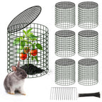 6 Sets of DIY Metal Plant Protectors from Deer, Garden Fencing Animal Barrier Size 11.8 * 12.9 inches, Mesh Plant Cage Chicken Wire Cloche for Plants with Stakes and Nylon Cables