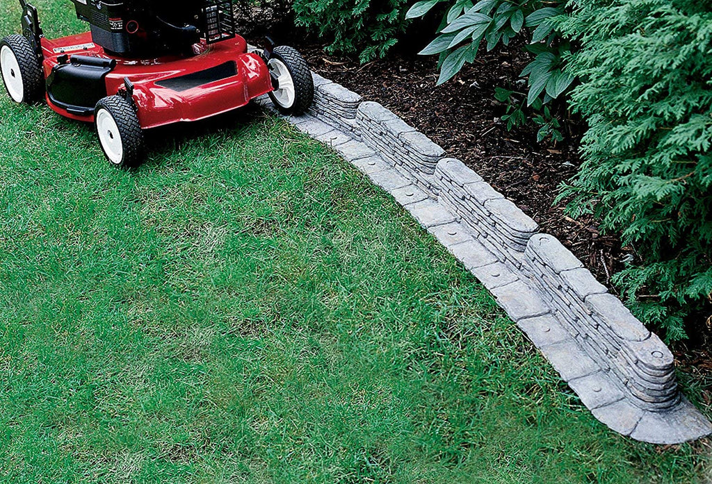 Emsco Group 2032HD Bedrocks Trim-Free Gray, 20 Feet – Natural Stacked Slate Design Garden Lawn Edging
