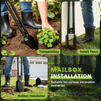 LLARGUEST Post Hole Digger,57 Inch Heavy Duty Metal Hole Digger Tool for Digging,Grey Manual Tool for Transplant, Camping,Gardening.